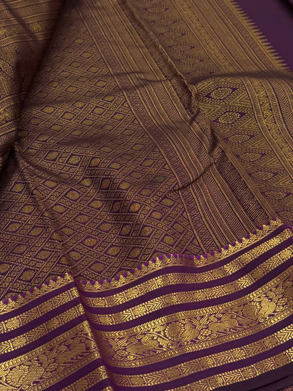 Royal Purple Semi Kanchi Silk Saree