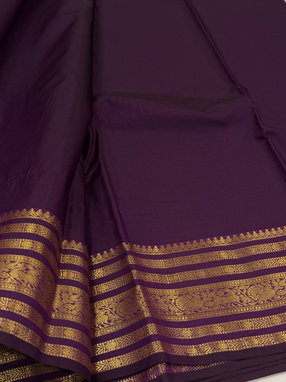 Royal Purple Semi Kanchi Silk Saree