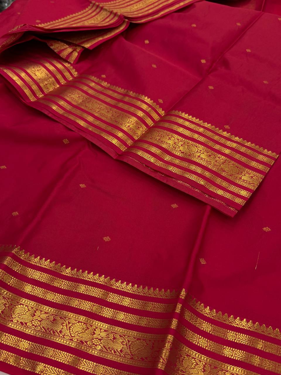 Hot Pink Semi Kanchi Silk Saree