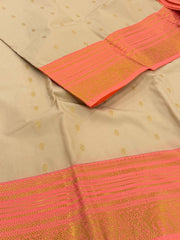 Beige Semi Kanchi Silk Saree