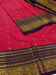 Hot Pink Semi Kanchi Silk Saree