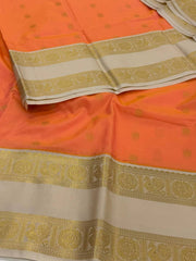 Coral Pink Semi Kanchi Silk Saree