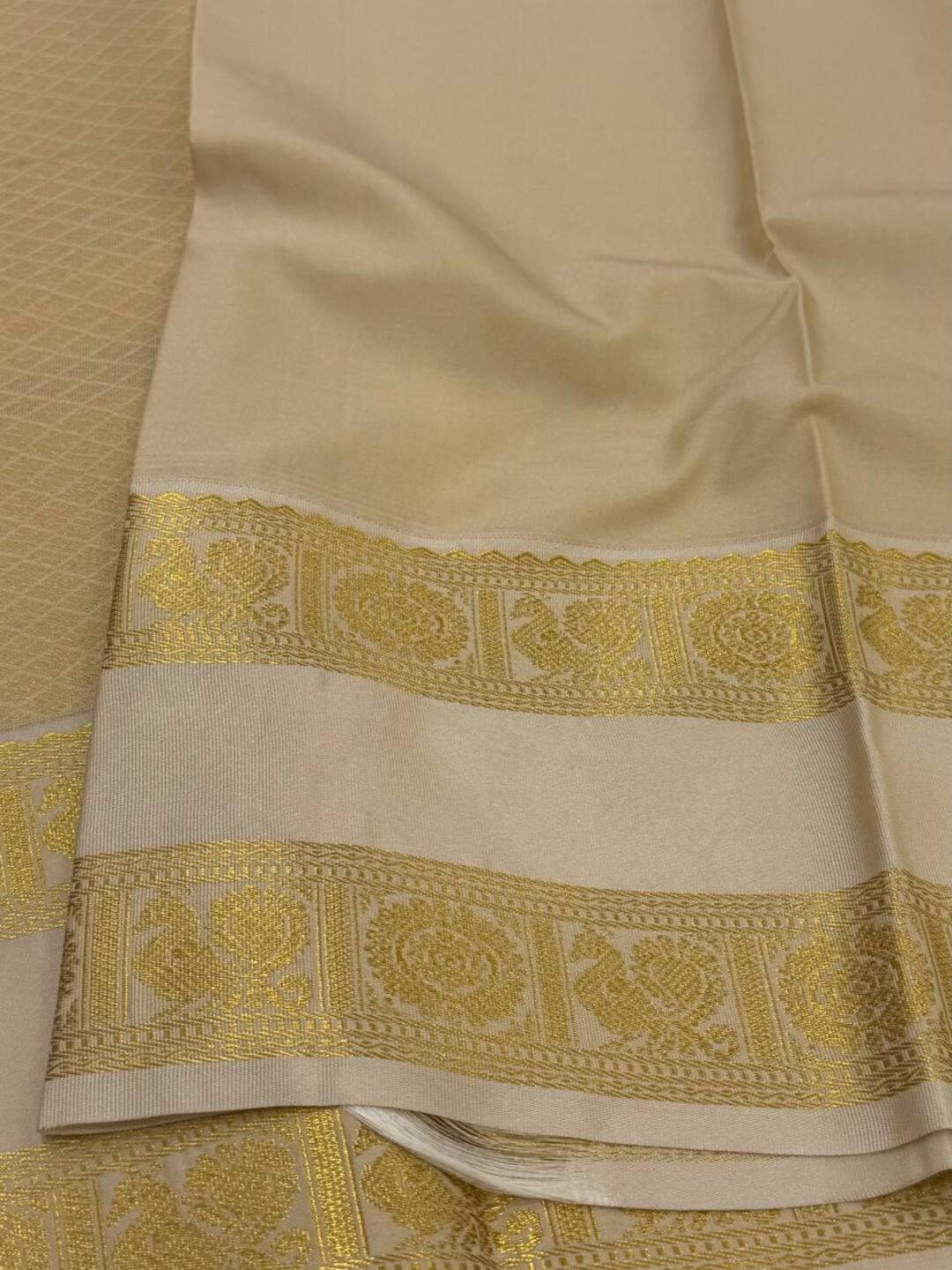 Coral Pink Semi Kanchi Silk Saree