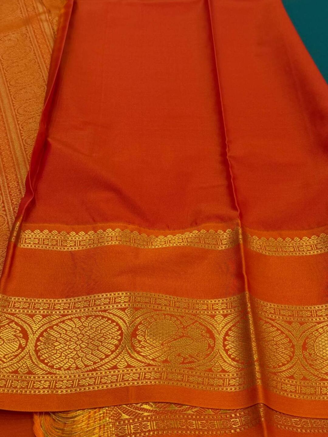 Teal Green Semi Kanchi Silk Saree