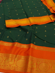 Emerald Green Semi Kanchi Silk Saree