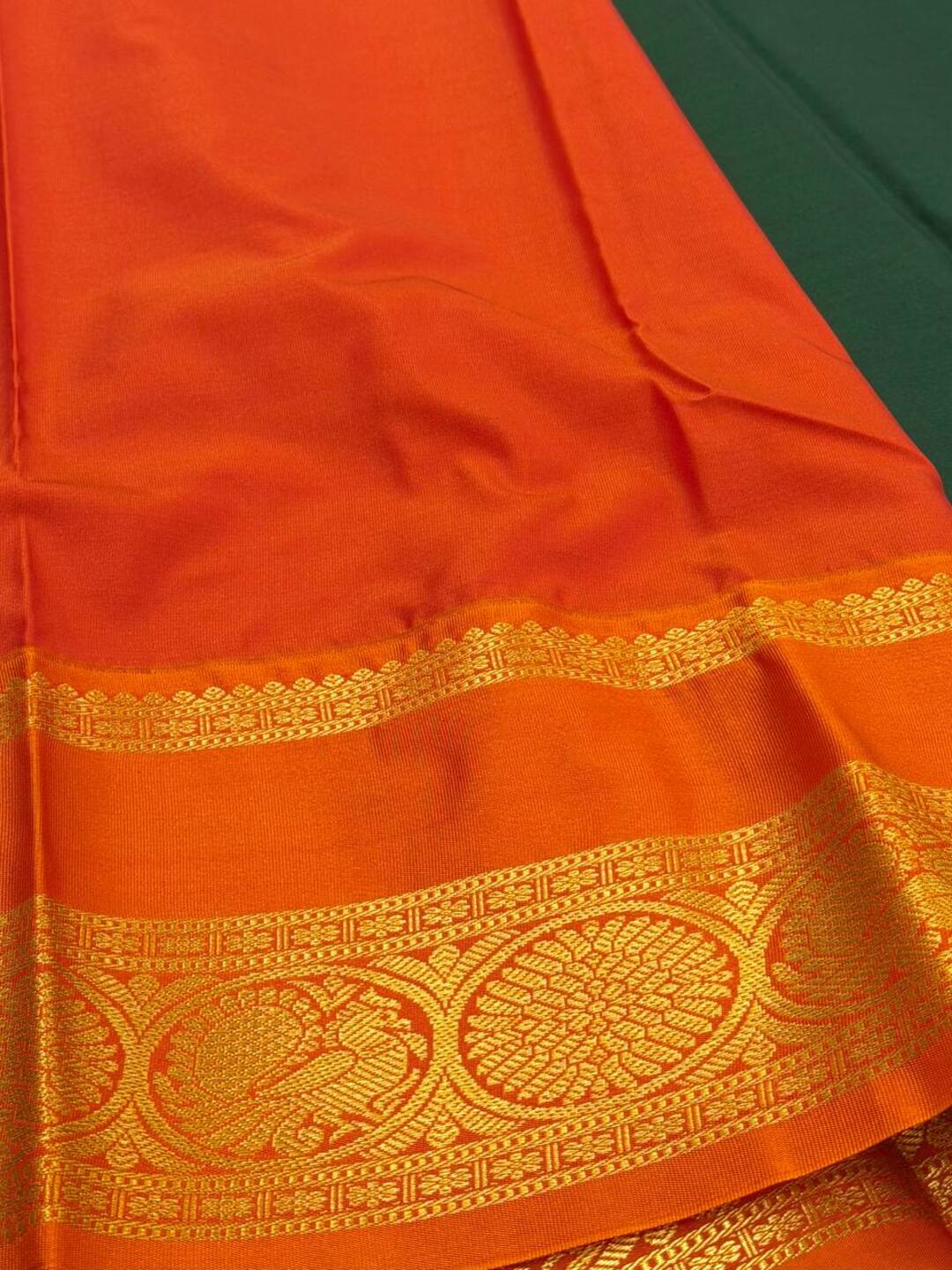 Emerald Green Semi Kanchi Silk Saree
