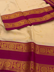 Off White Semi Kanchi Silk Saree