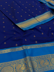 Navy Blue Semi Kanchi Silk Saree