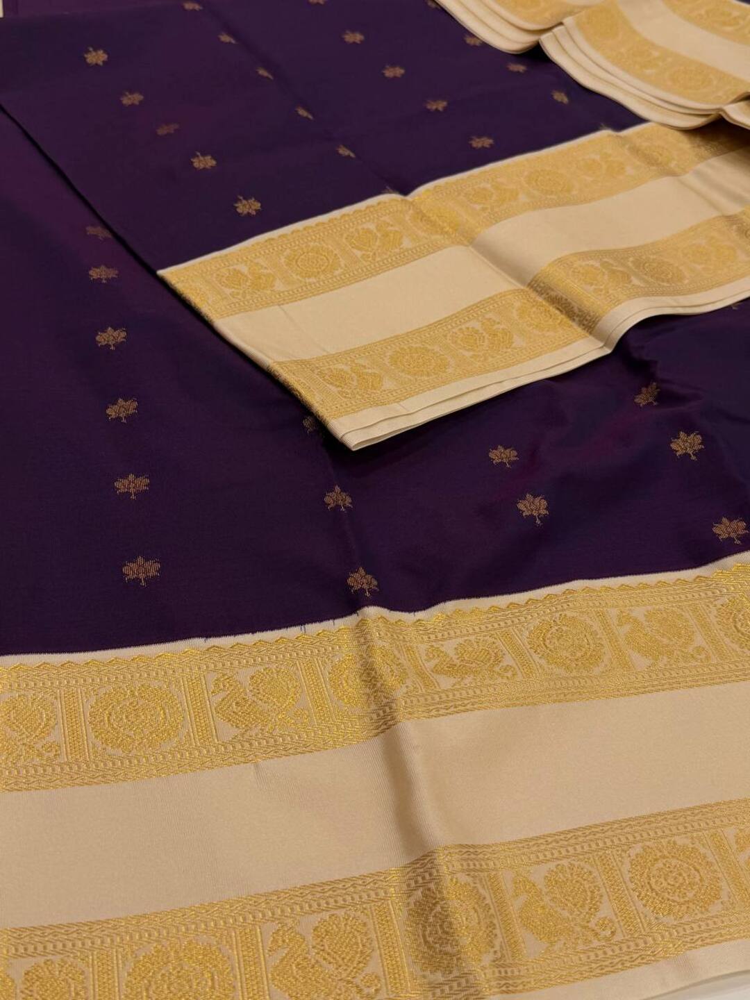 Royal Purple Semi Kanchi Silk Saree