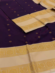 Royal Purple Semi Kanchi Silk Saree