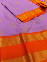 Lavender Purple Semi Kanchi Silk Saree