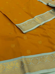 Mustard Yellow Semi Kanchi Silk Saree