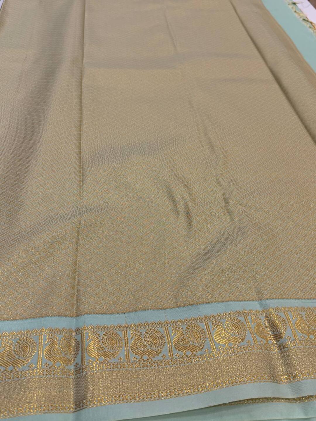 Mustard Yellow Semi Kanchi Silk Saree