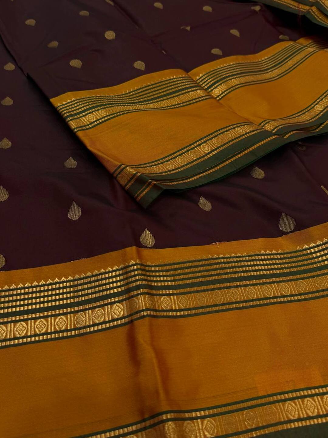 Deep Maroon Semi Kanchi Silk Saree