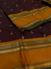Deep Maroon Semi Kanchi Silk Saree