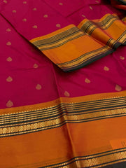 Hot Pink Semi Kanchi Silk Saree