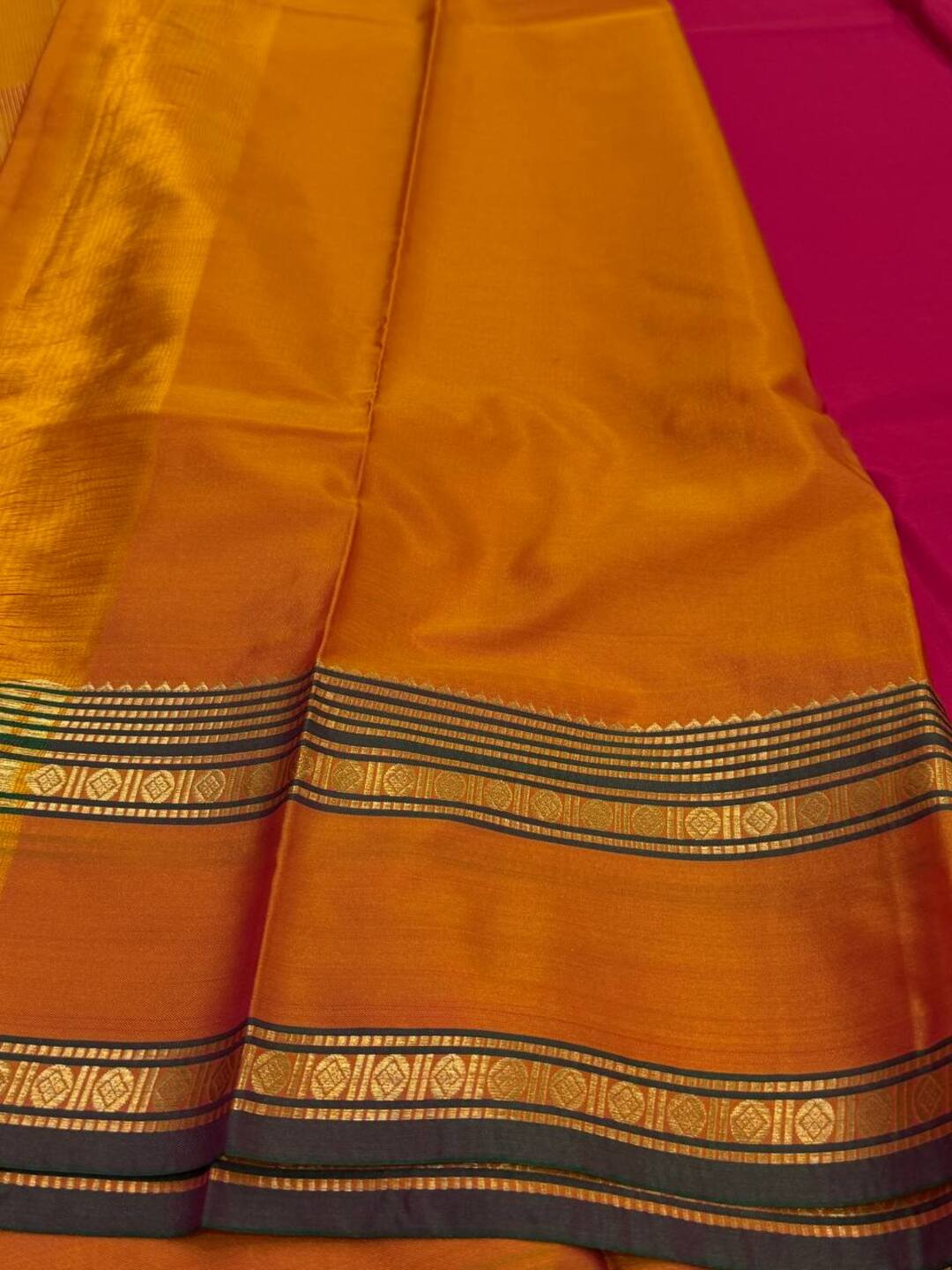 Hot Pink Semi Kanchi Silk Saree