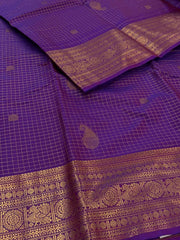 Dual Tone Purple Semi Kanchi Silk Saree