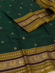 Emerald Green Semi Kanchi Silk Saree