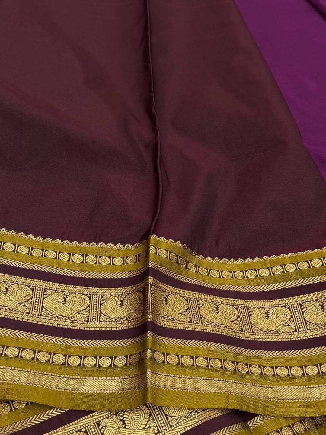 Royal Purple Semi Kanchi Silk Saree