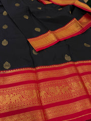 Black Semi Kanchi Silk Saree