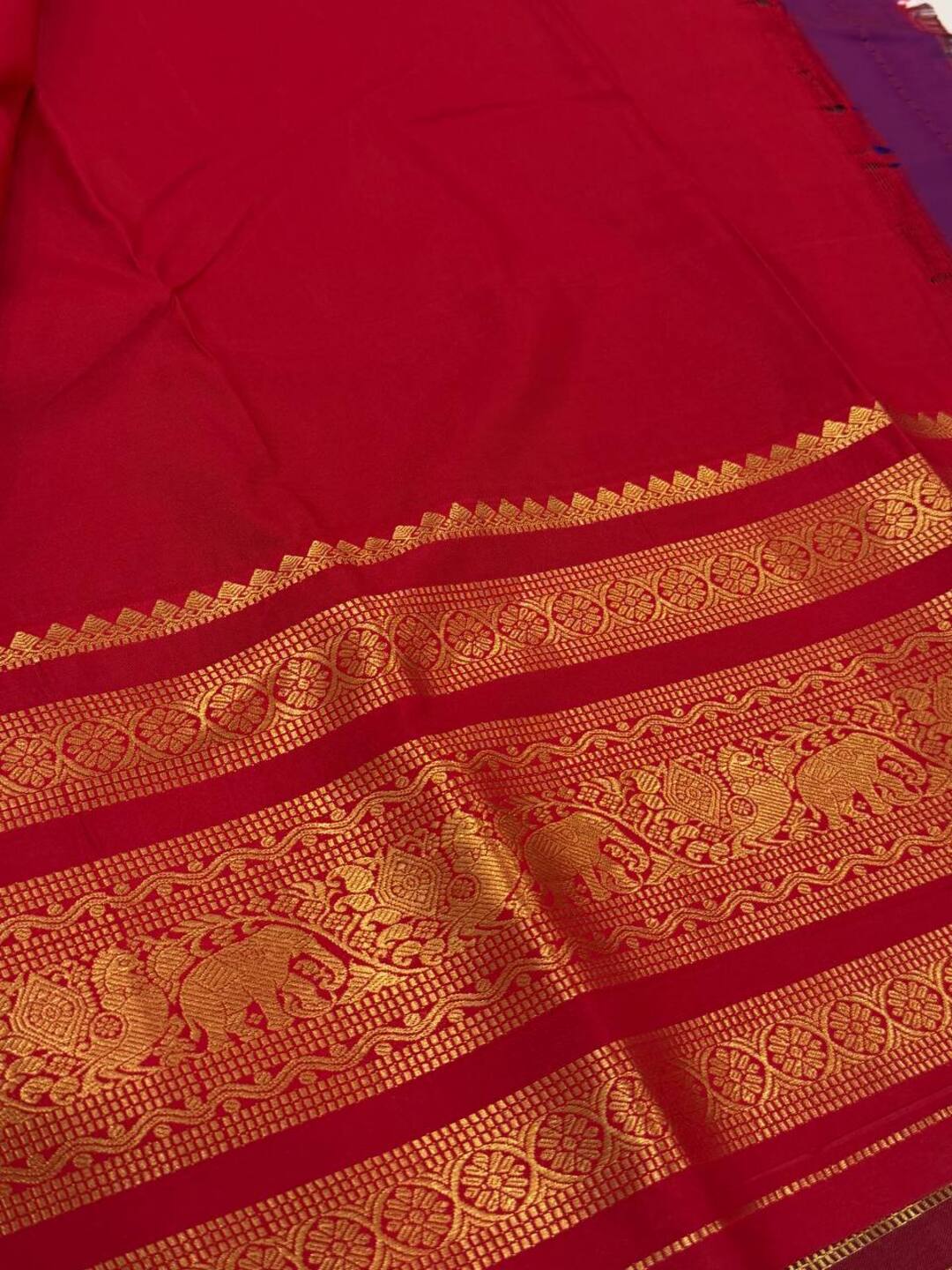 Black Semi Kanchi Silk Saree