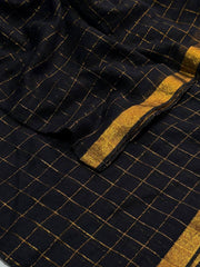 Black Kadhi Cotton Saree