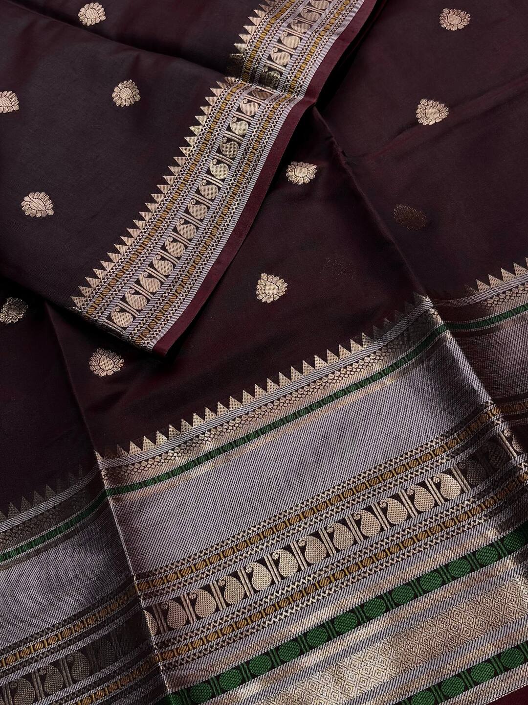 Deep Maroon Banaras Cotton Silk Saree