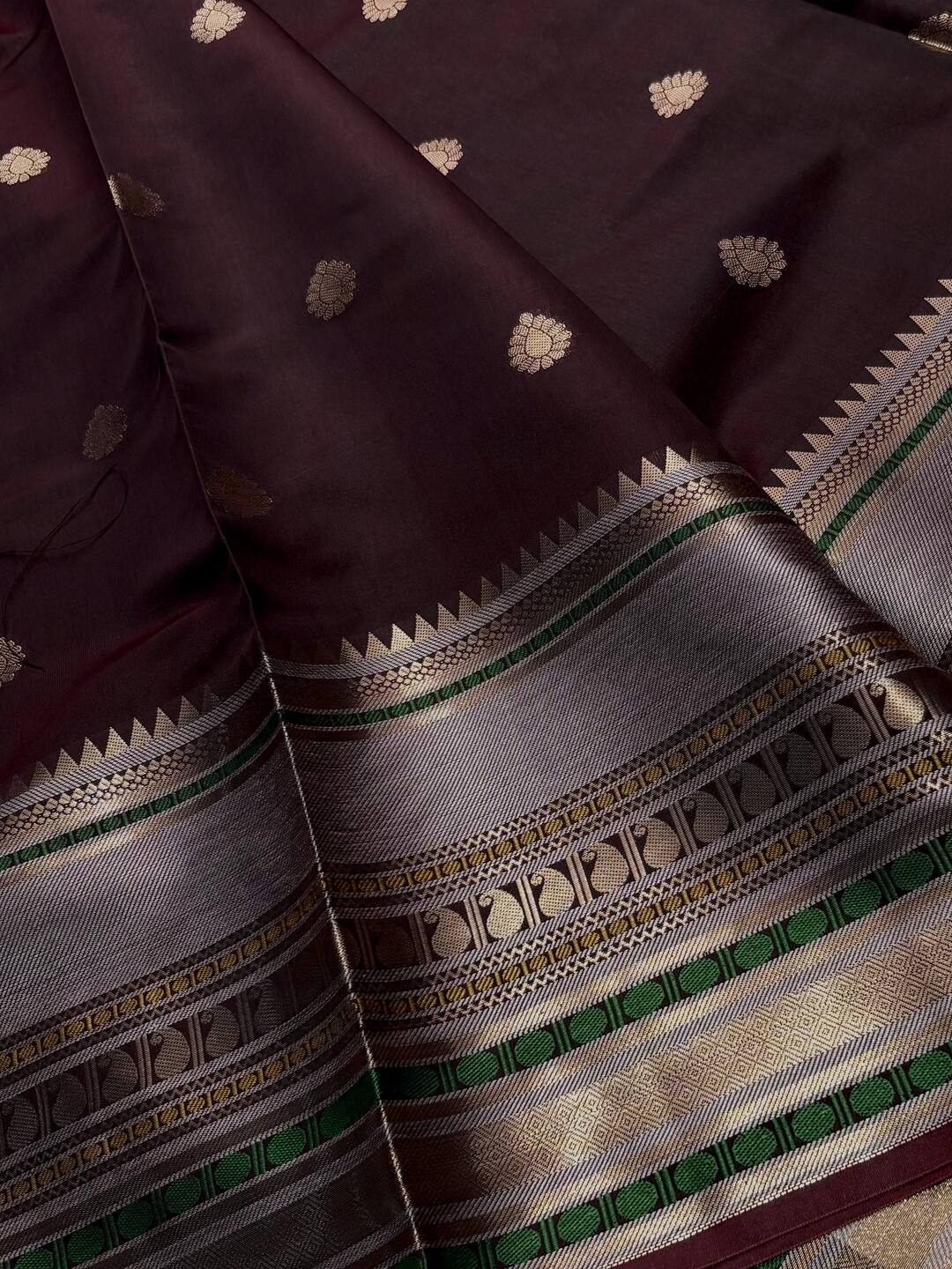 Deep Maroon Banaras Cotton Silk Saree