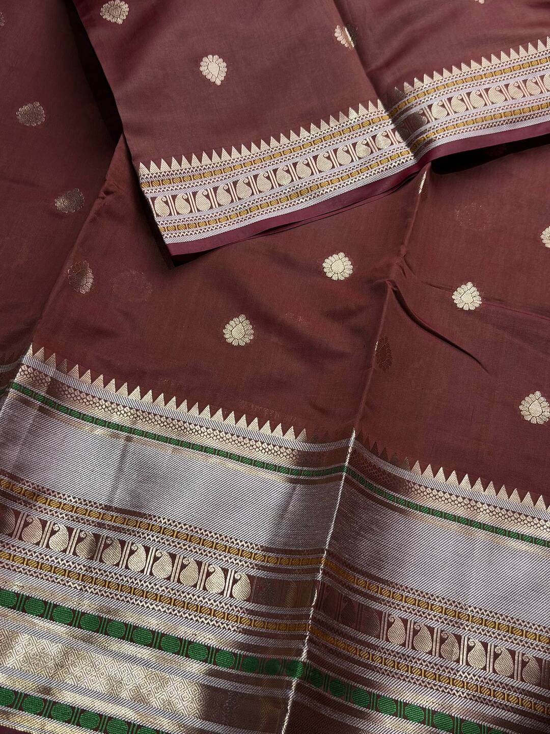 Brown Banaras Cotton Silk Saree