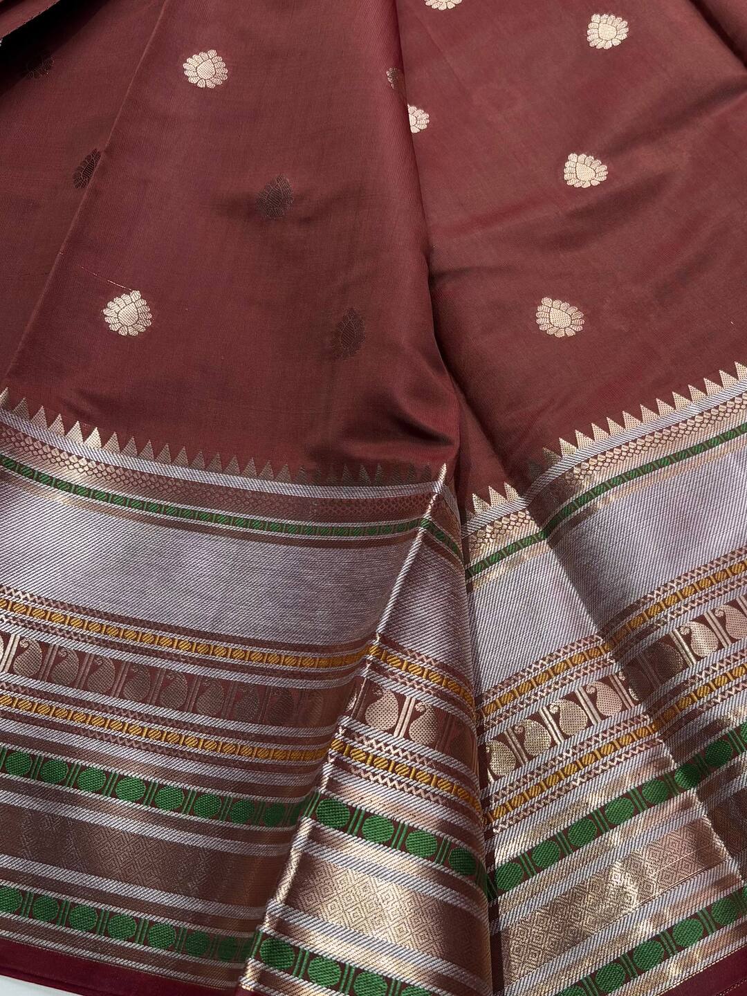 Brown Banaras Cotton Silk Saree