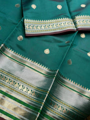Deep Turquoise Banaras Cotton Silk Saree
