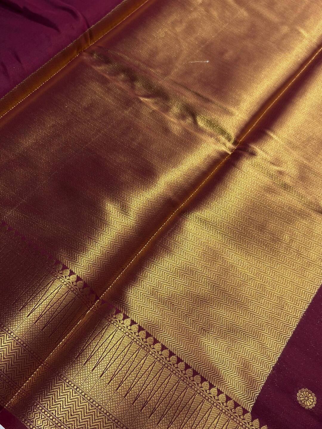 Burgundy Cotton Silk Saree