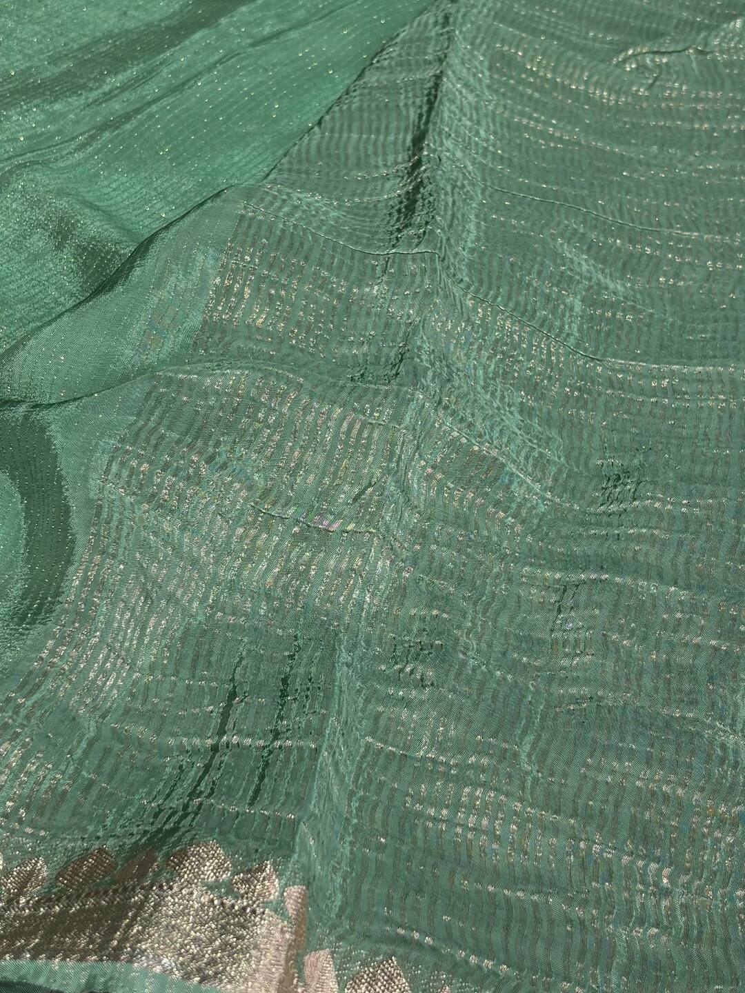 Seafoam Green Chiffon Saree