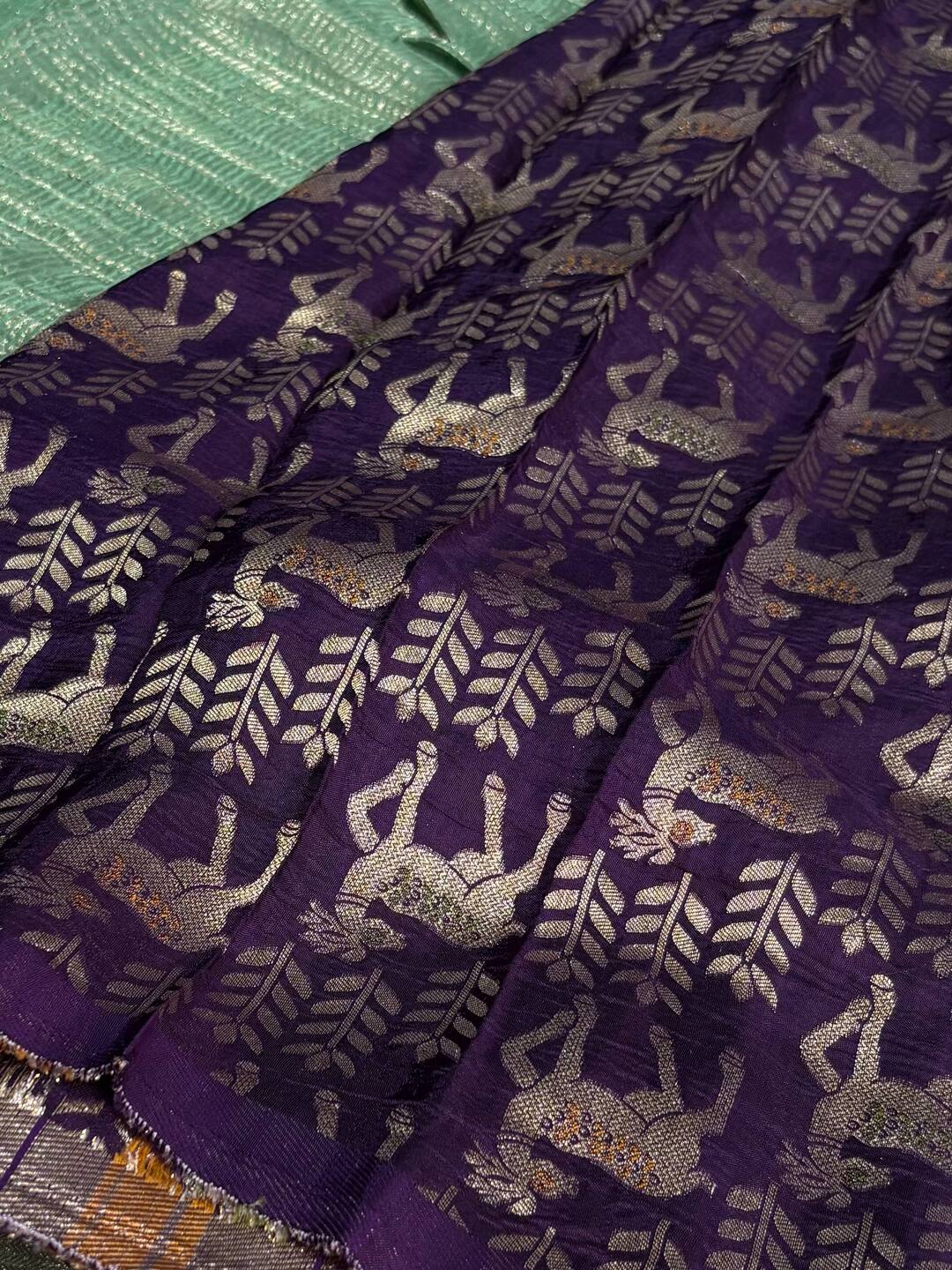 Seafoam Green Chiffon Saree