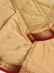 Pastel Yellow Semi Mysore Saree