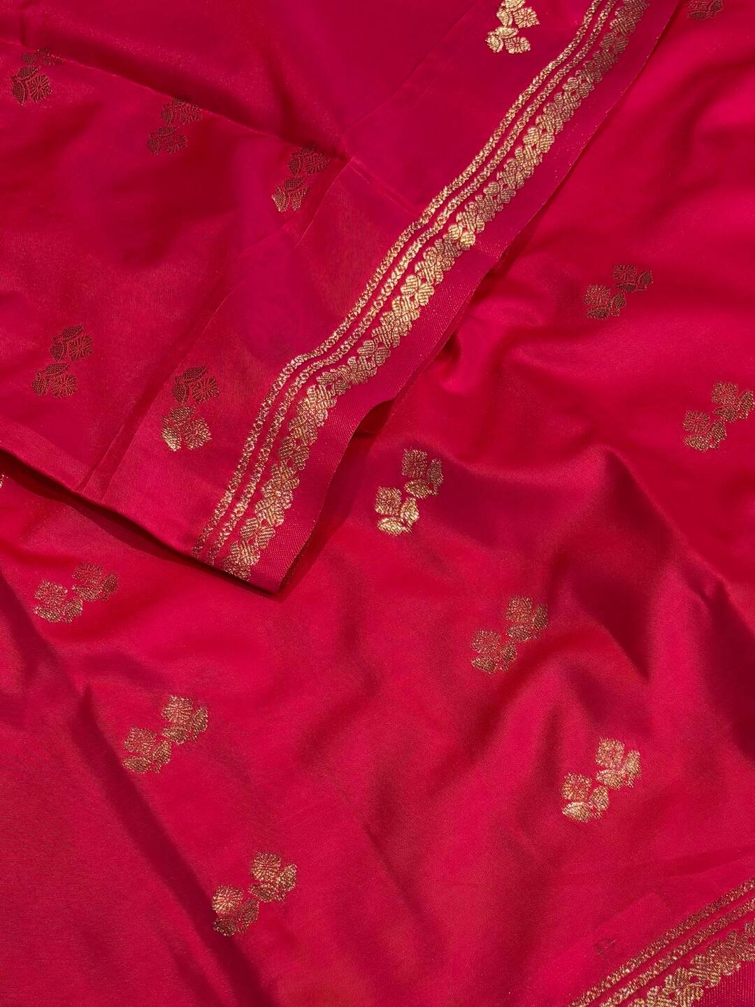 Hot Pink Cotton Silk Saree