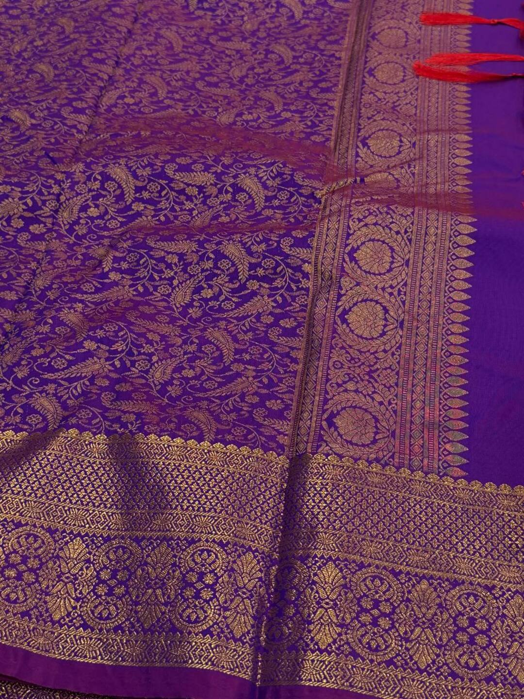 Dual Shade Violet Purple Cotton Silk Saree