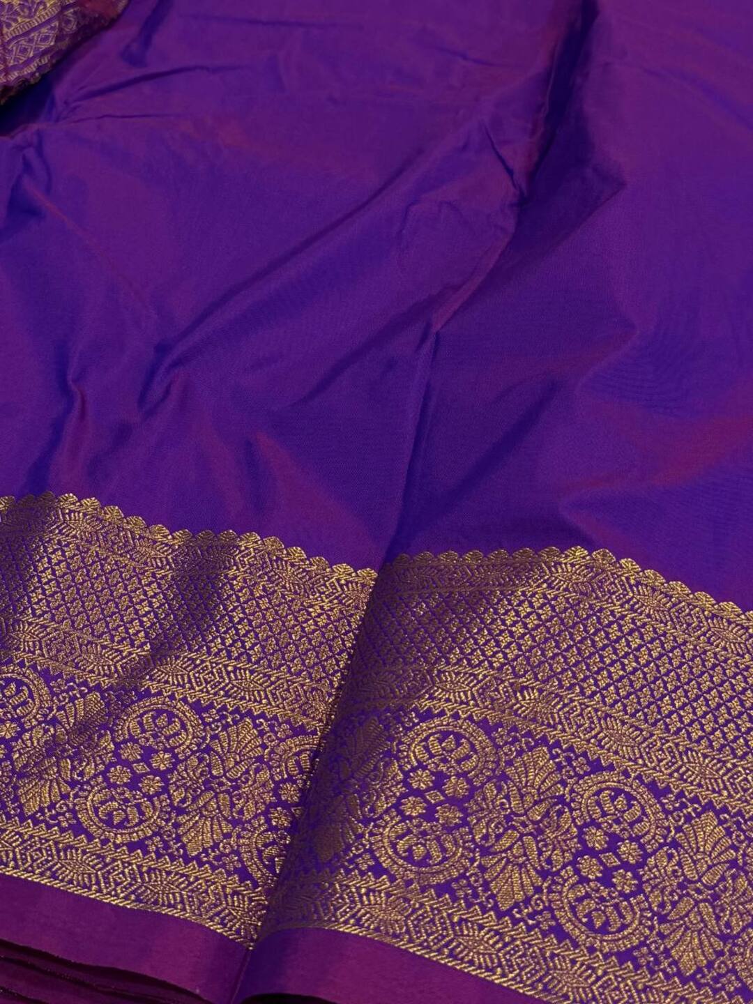 Dual Shade Violet Purple Cotton Silk Saree