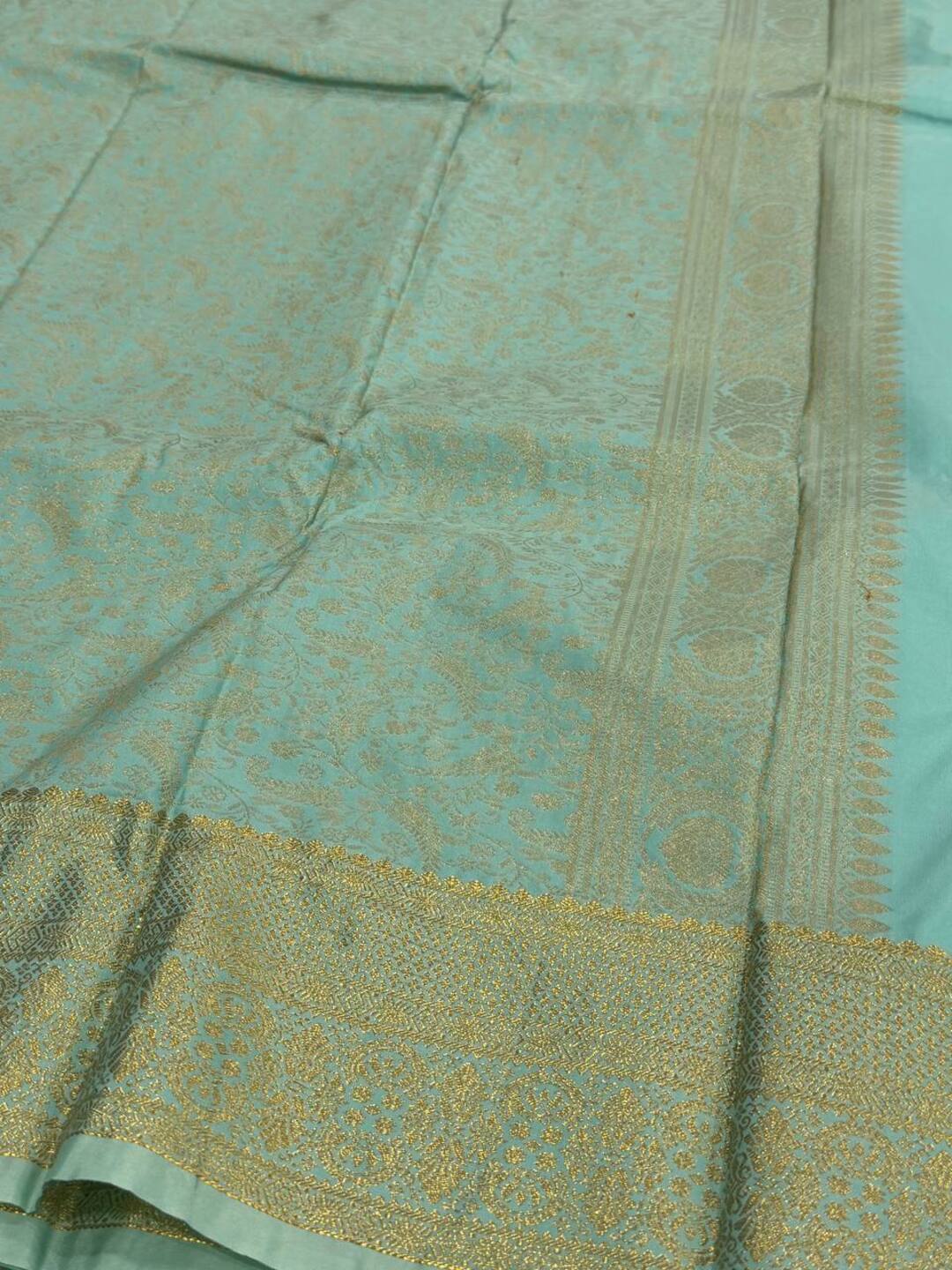 Mint Blue Cotton Silk Saree