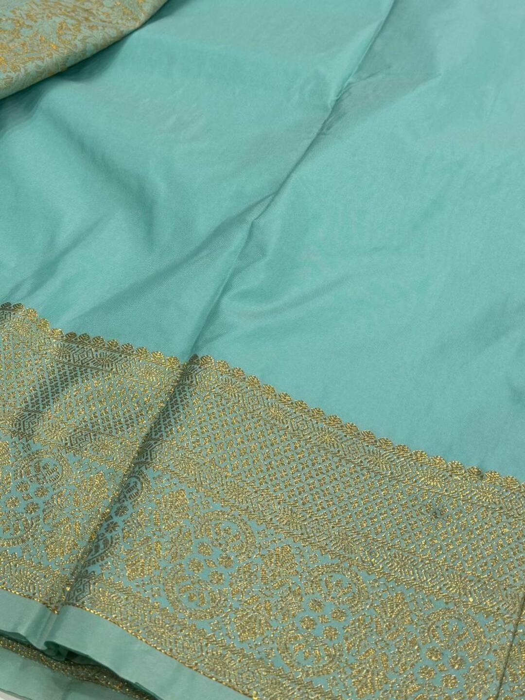 Mint Blue Cotton Silk Saree