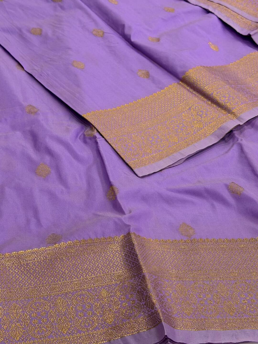 Lavender Purple Cotton Silk Saree