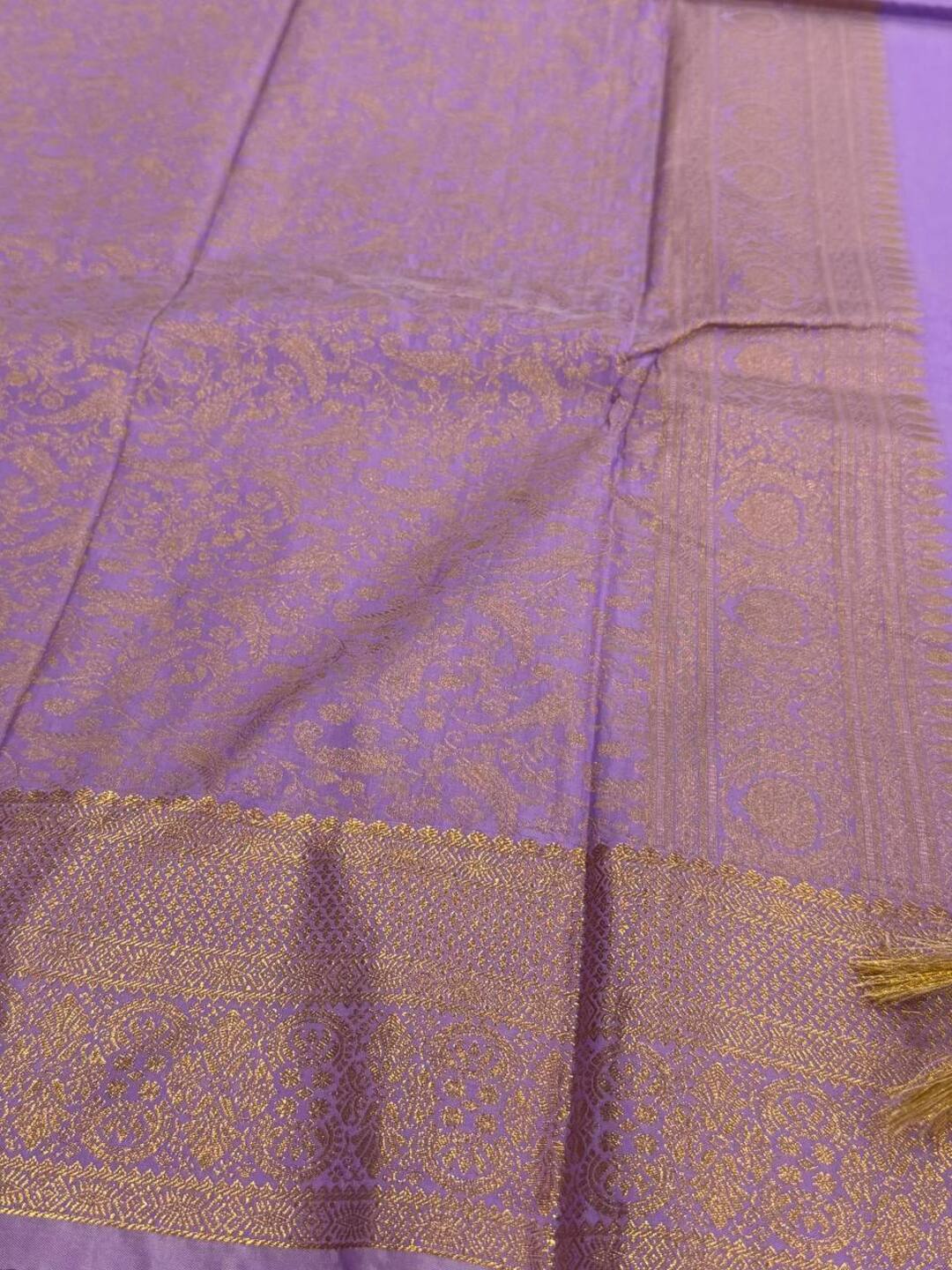 Lavender Purple Cotton Silk Saree