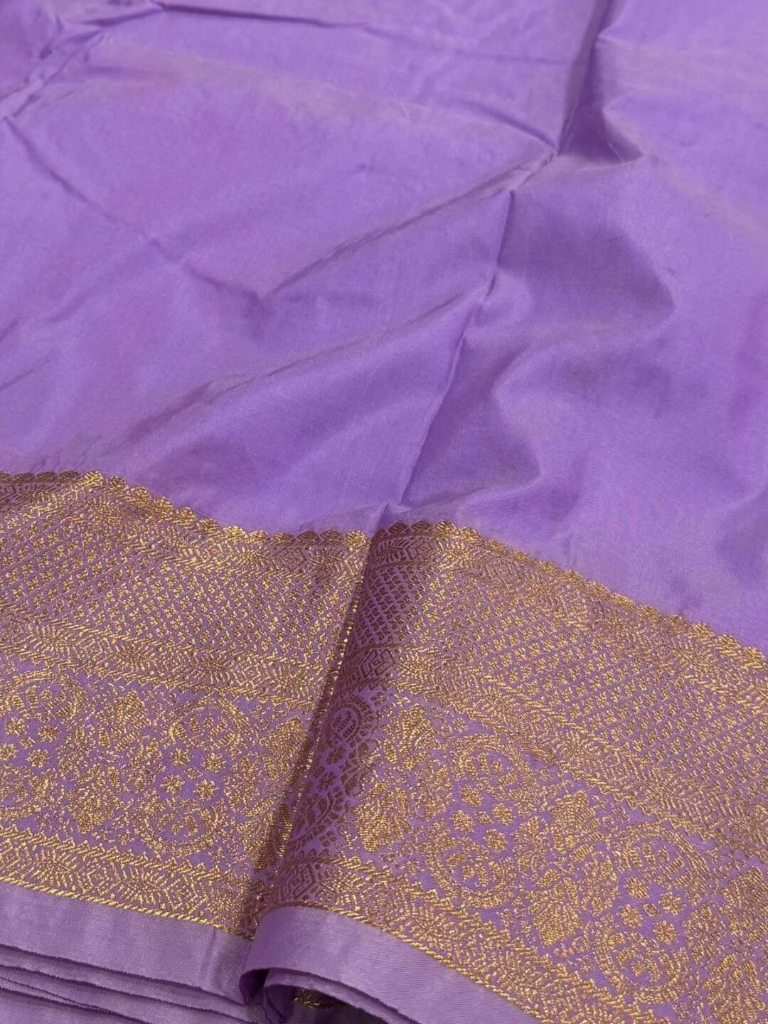 Lavender Purple Cotton Silk Saree