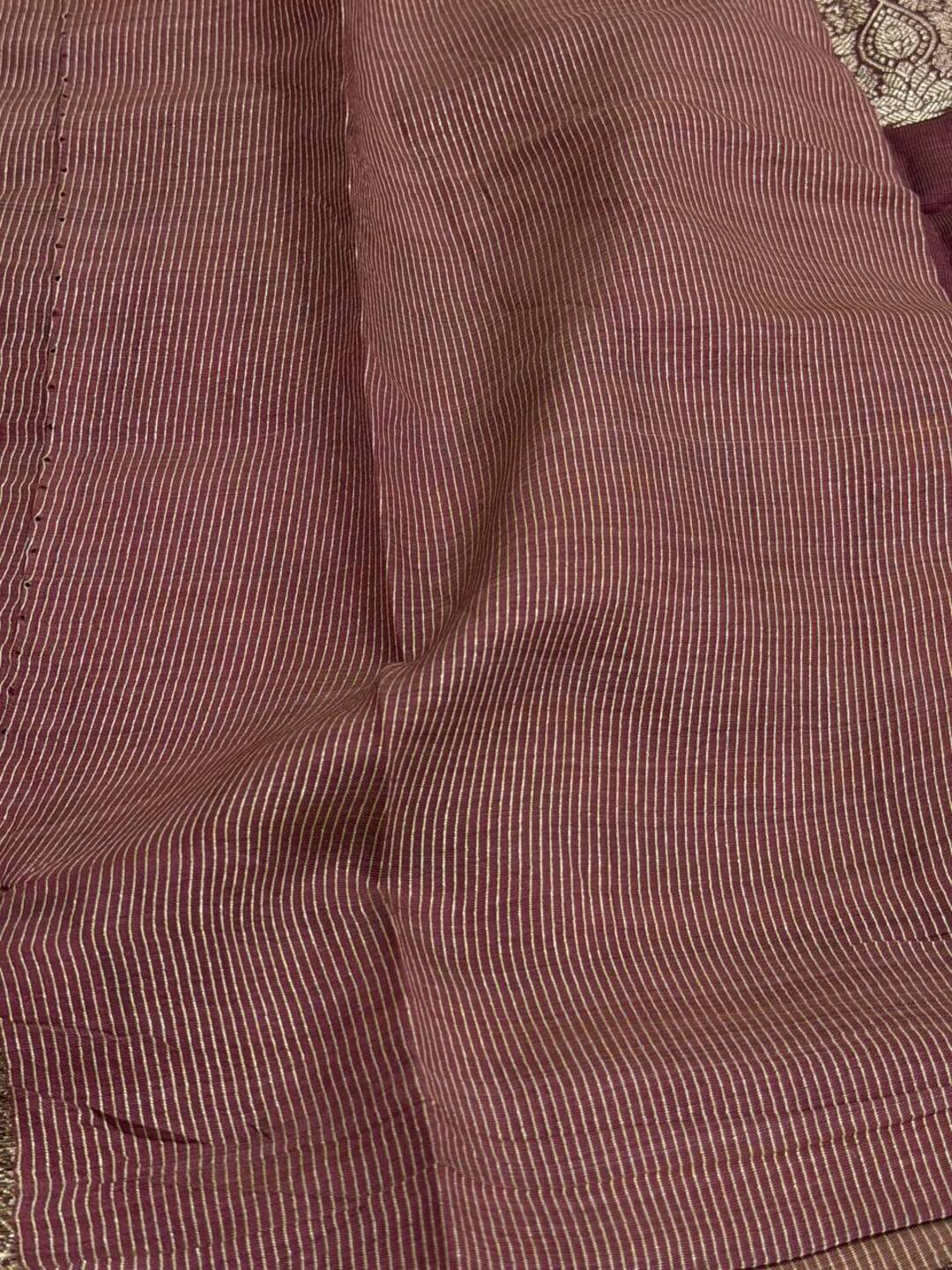 Wine Purple Tussar Cotton Saree