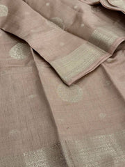 Nude Brown Tussar Cotton Saree
