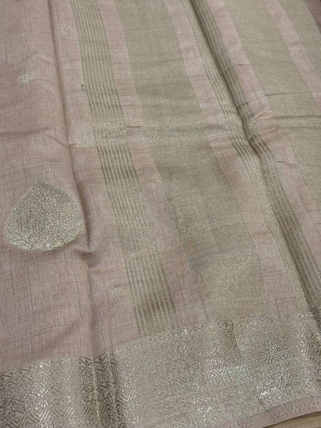 Nude Brown Tussar Cotton Saree