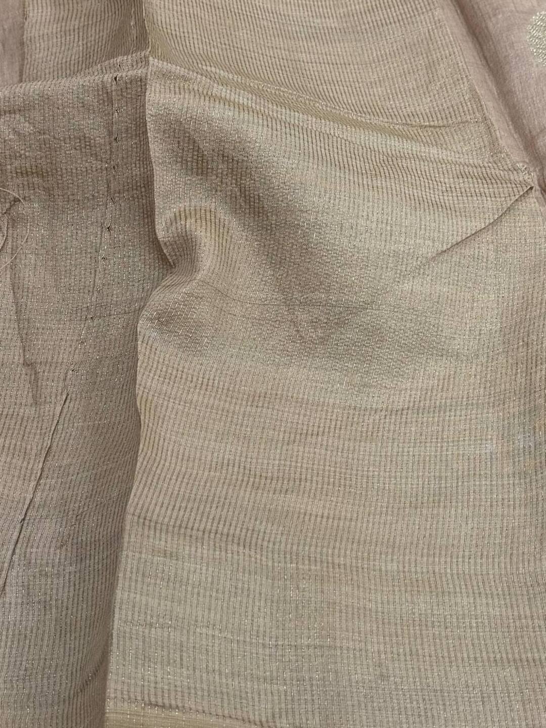 Nude Brown Tussar Cotton Saree
