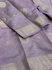 Lavender Purple Tussar Cotton Saree