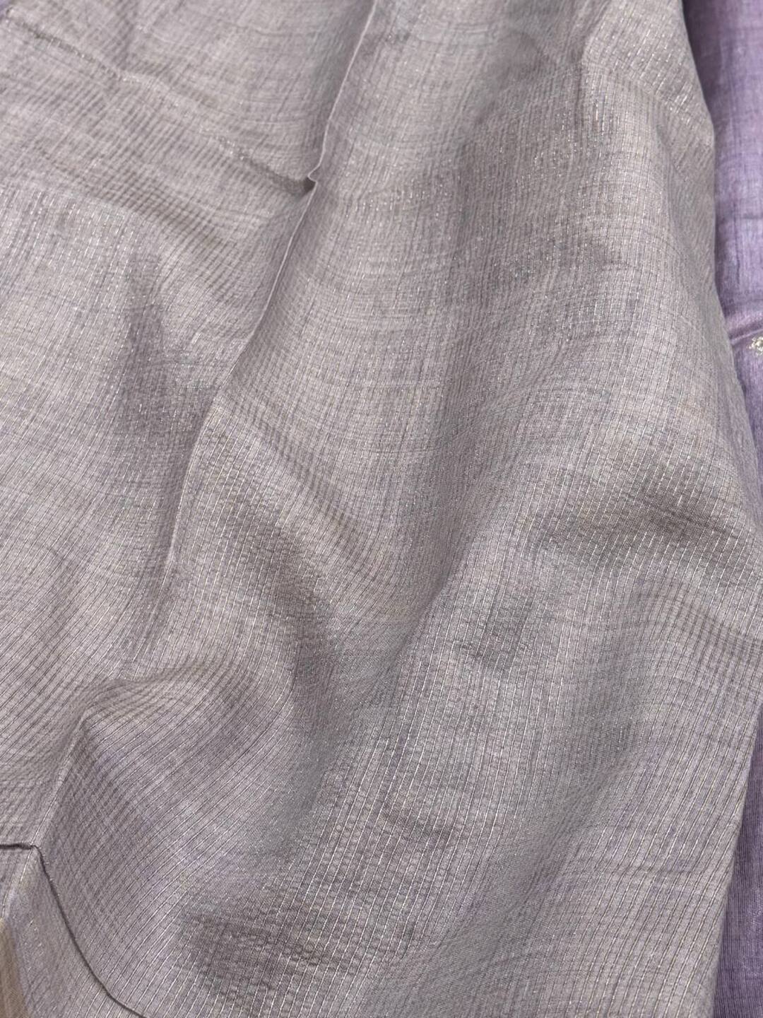 Lavender Purple Tussar Cotton Saree